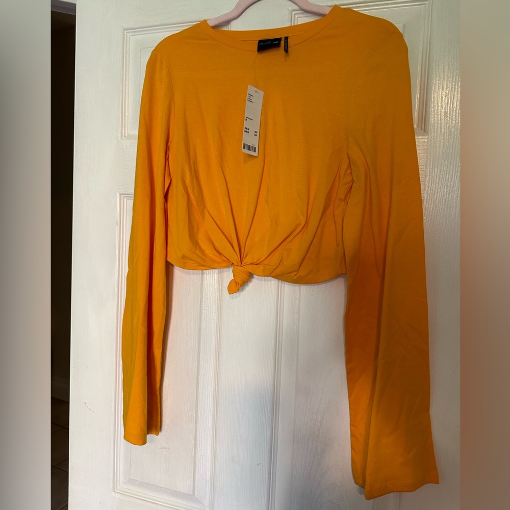 Yellow/mango long sleeve shirt Medium- out from under- Urban Outfitters